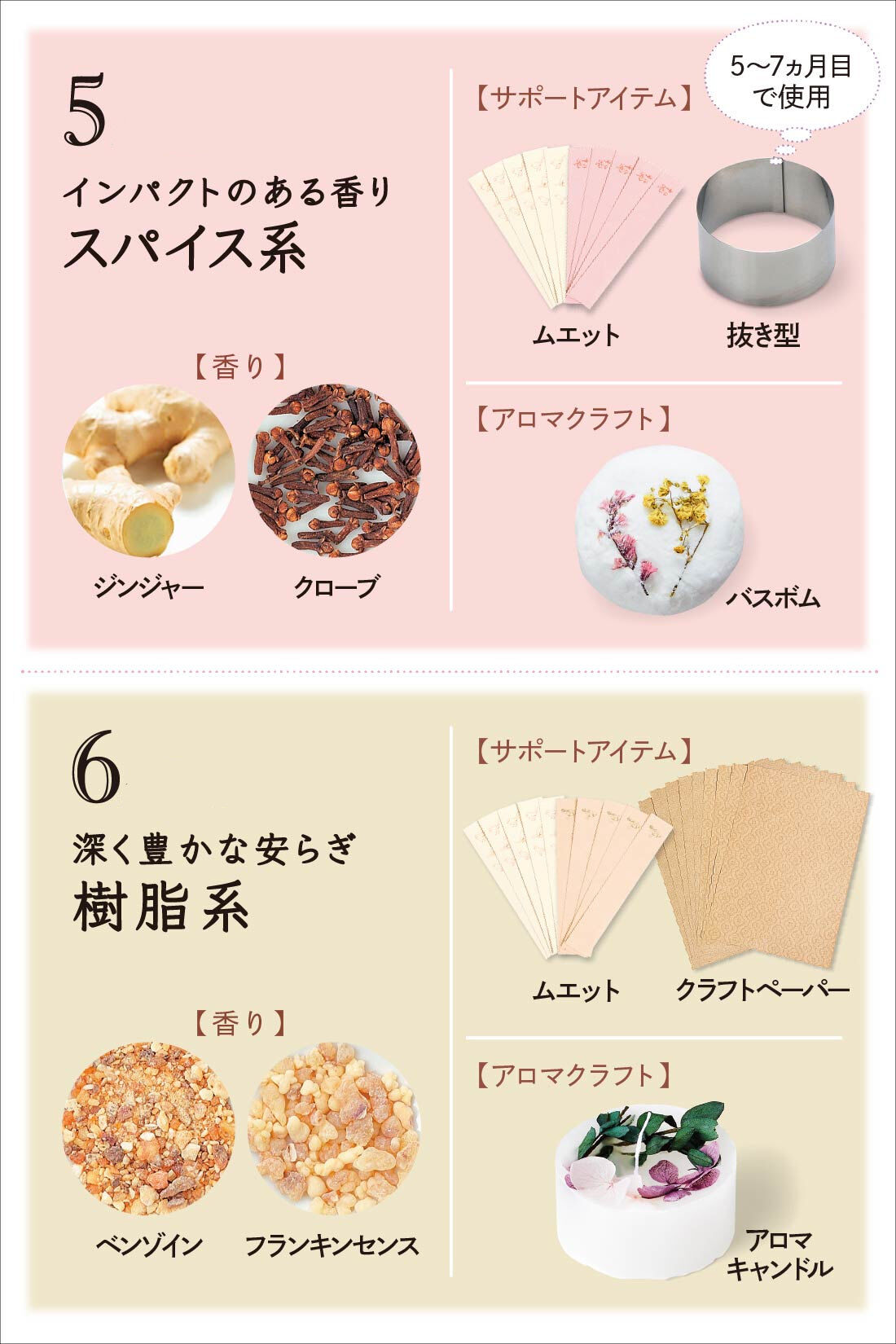 Real Stock|【タイプが選べる】セルフブレンドで見つける香り 心とからだにゆるやかな癒やし はじめてのブレンドアロマレッスンプログラム|タイプ5：スパイス系　タイプ6：樹脂系