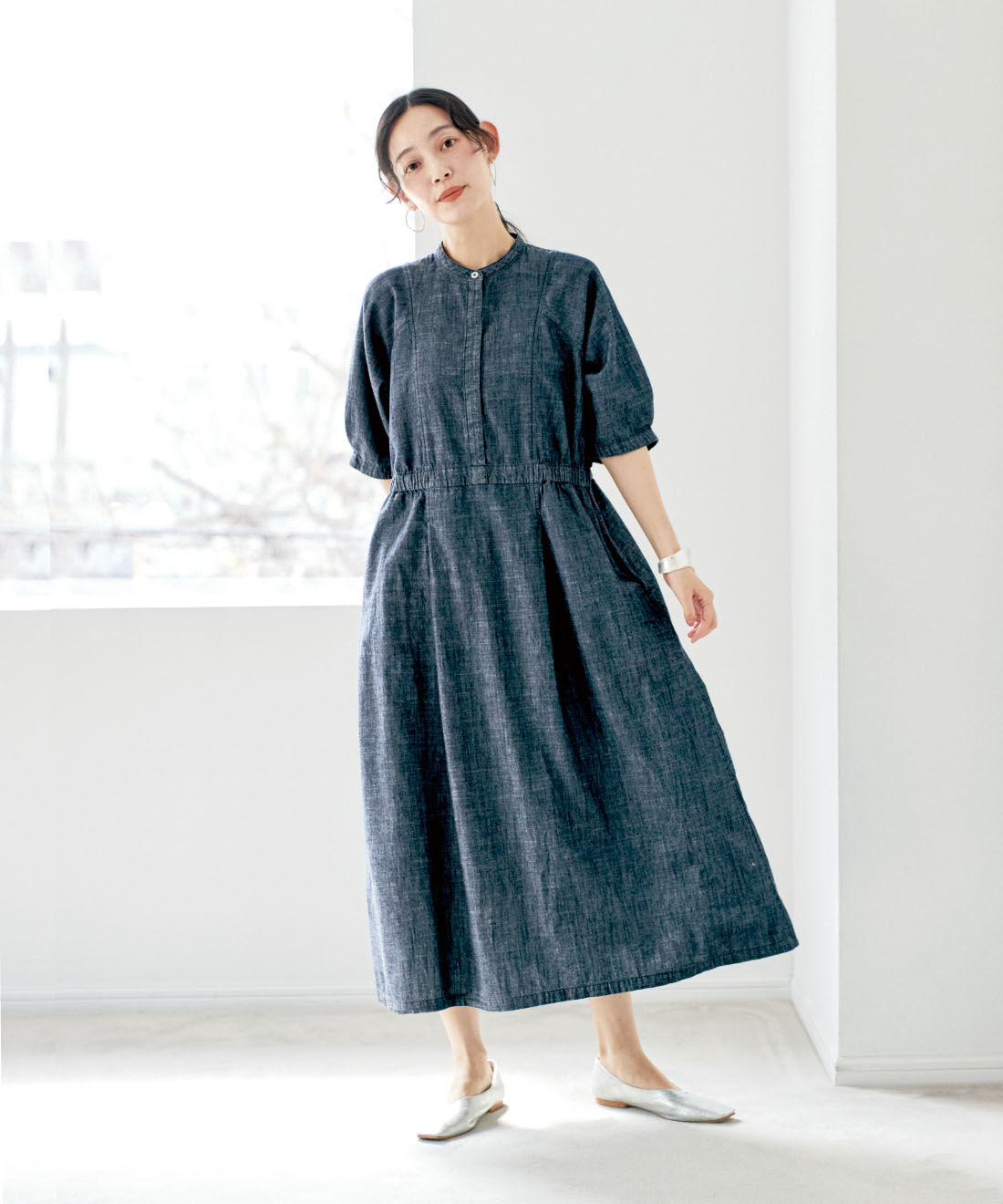 and myera|and myera　シックシンプルなデニムワンピース