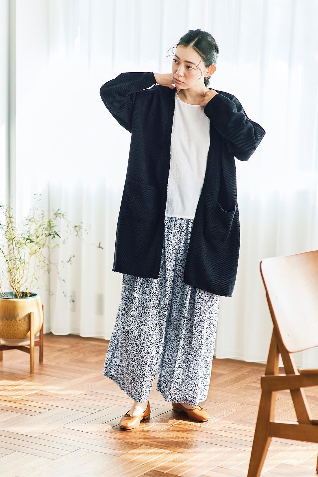 and myera|ａｎｄ　ｍｙｅｒａ　ヘリンボーン編みのカーディガン