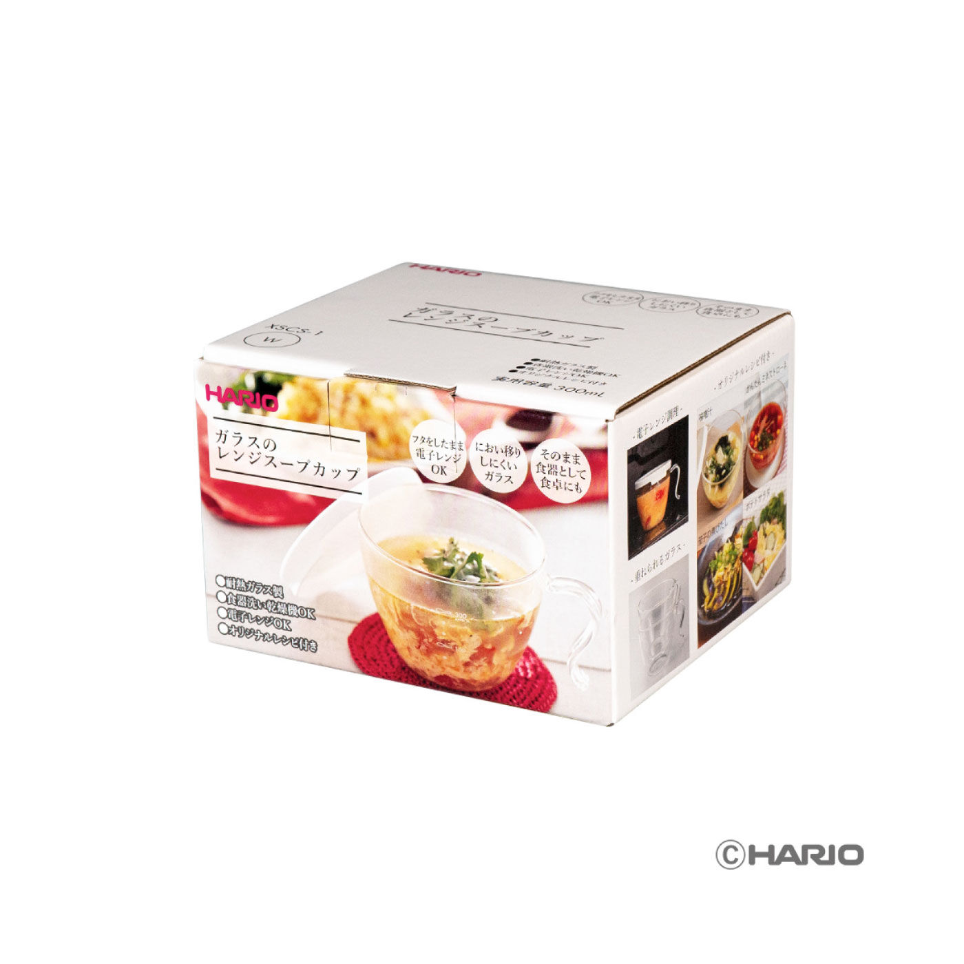 FELISSIMO PARTNERS|ひとり分のスープを電子レンジで簡単調理　スタッキングできるＨＡＲＩＯ耐熱ガラススープカップ