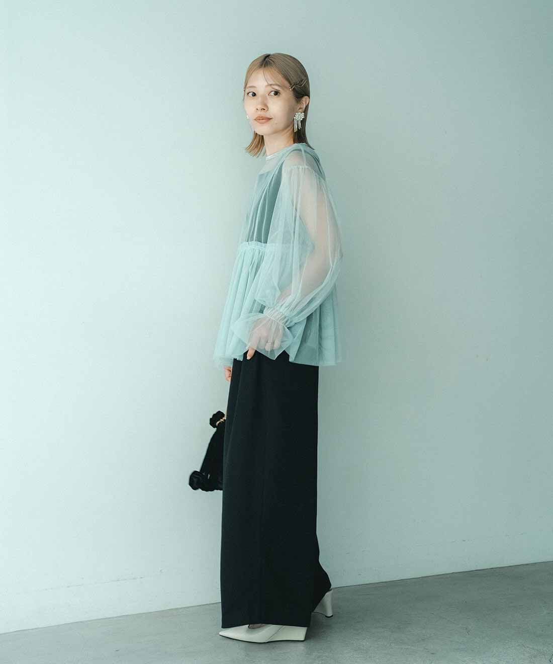 MEDE19F|MEDE19F　贅沢にチュールを重ねたビスチェトップスセット〈ミント〉【まとめ買いキャンペーン】|モデル身長：158cm　着用サイズ：M