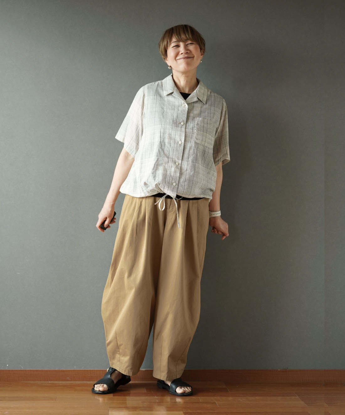 THREE FIFTY STANDARD | 金子敦子さん コットン100％のわくわくズボン〈ベージュ〉