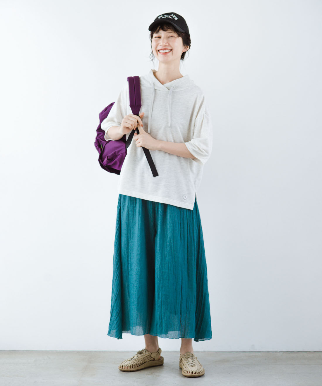 frauglatt|ｆｇ技ありスカート見えふんわり軽いガーゼパンツのコーディネート