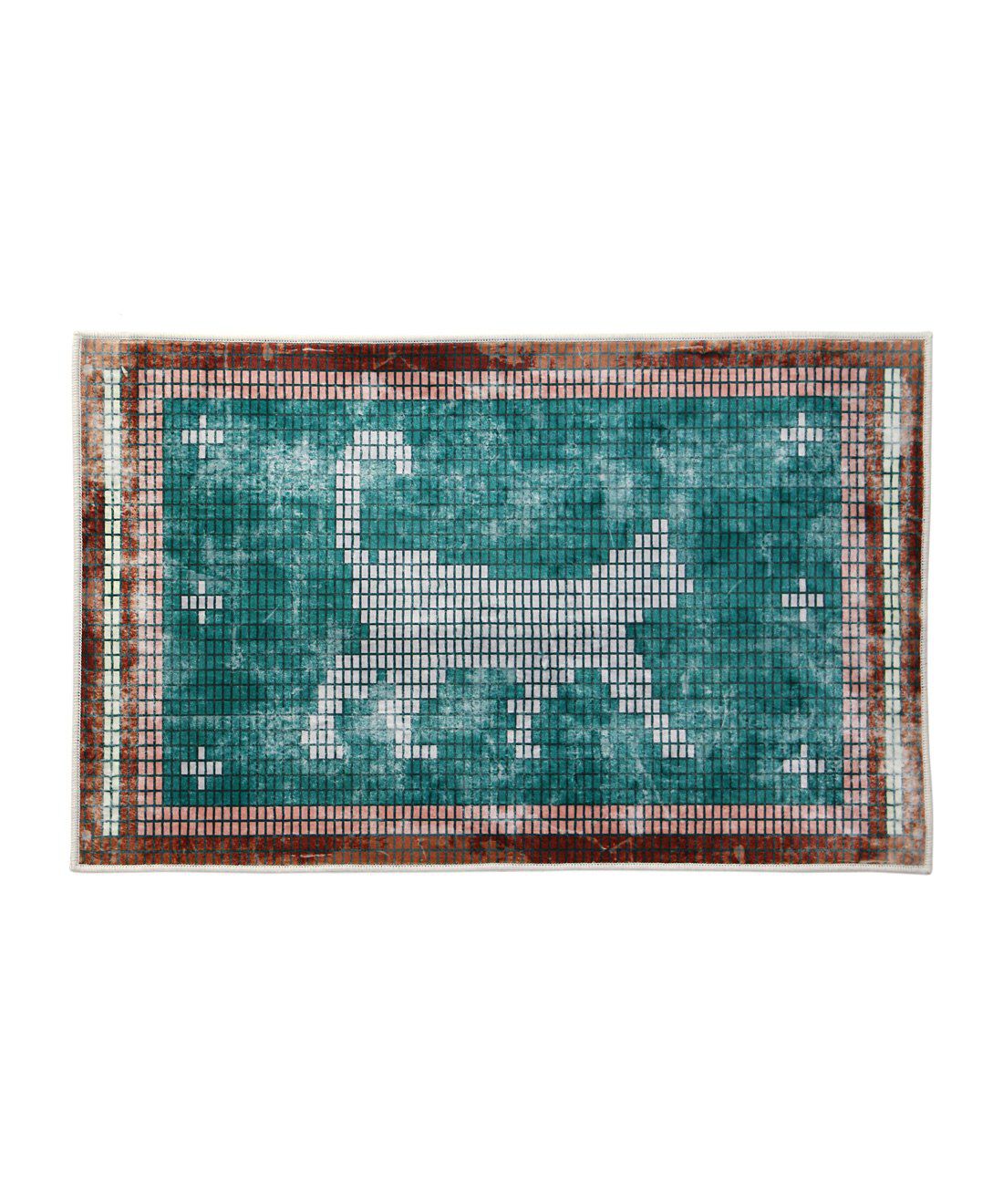 フェリシモの雑貨 Kraso|Washable Rug "Walking Cat / Green" ウォッシャブル ラグ "ウォーキング キャット / グリーン"
