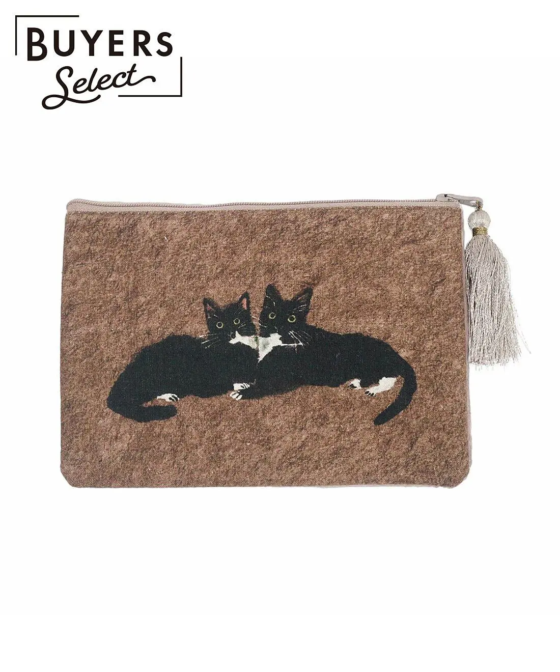 〈Atelier KOTETSU〉黒猫がくつろぐクッションポーチ